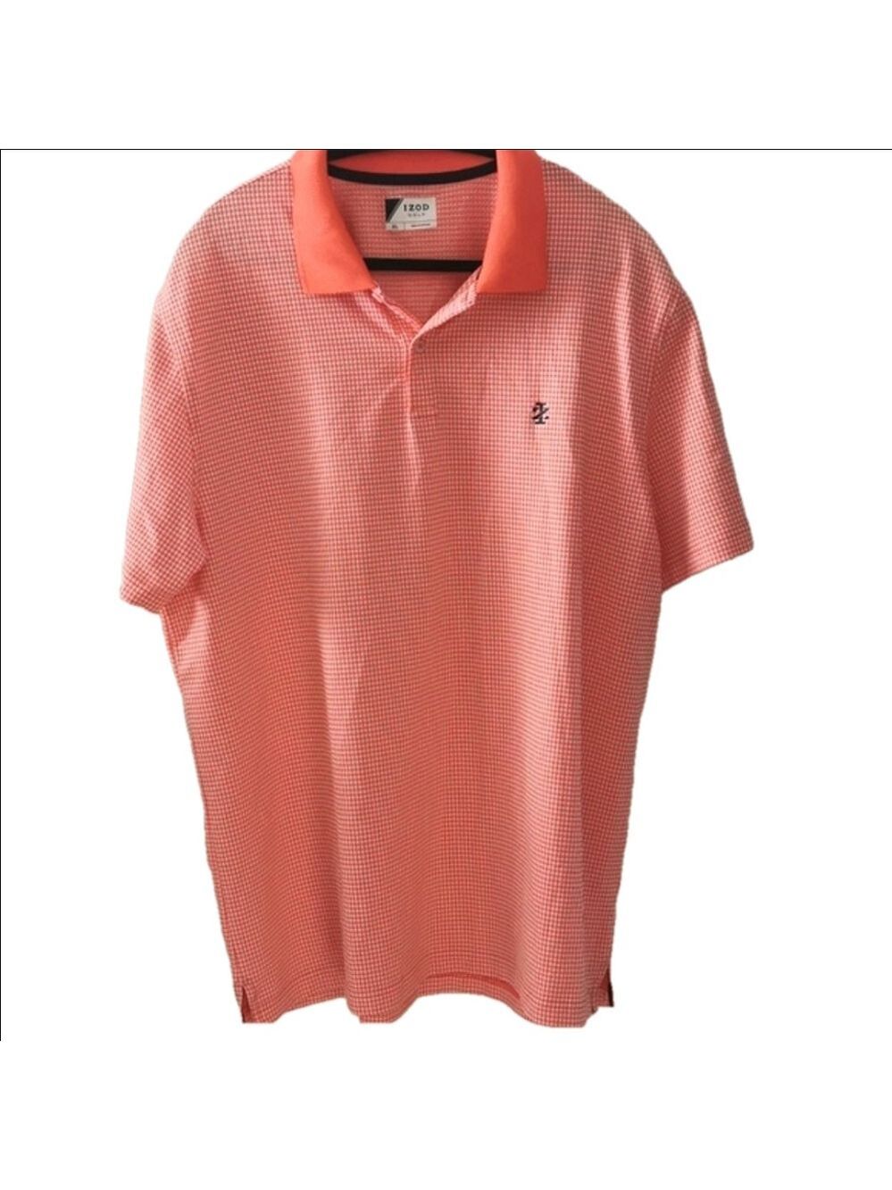 Men's IZOD golf orange check shirt. Size